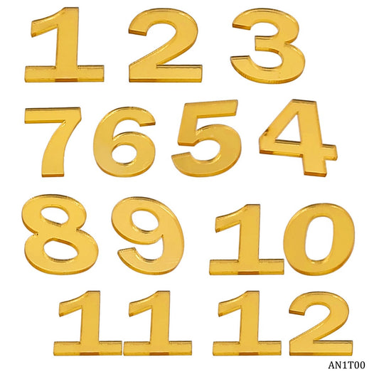 Acrylic Numberical For Clock Gold 12 Pc Set AN1T00