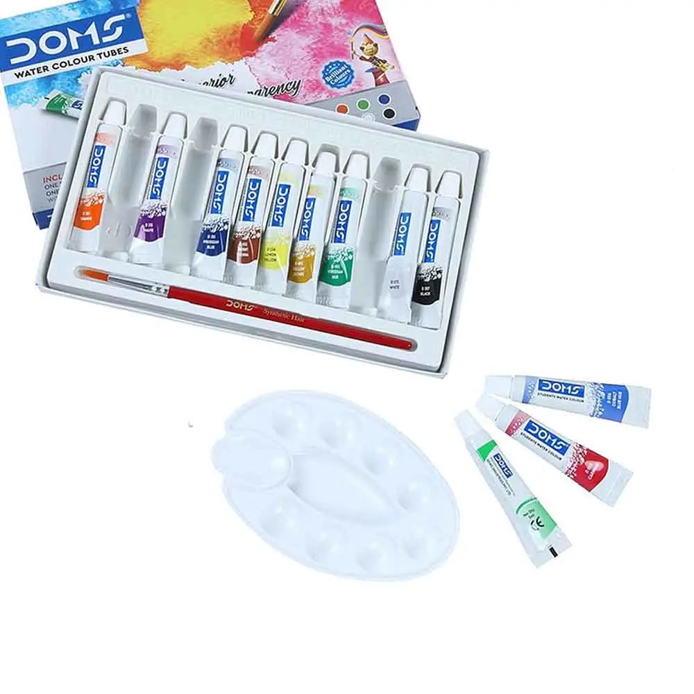 Doms Water Colour Tubes Set of 12 shades (5ml Tubes) - Student Stationery