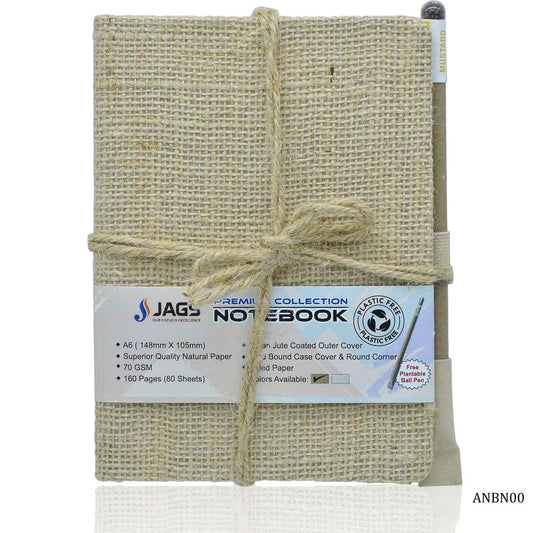 A6 Diary Natural Jute Cover 160 Pages 80 Sheet ANBN00