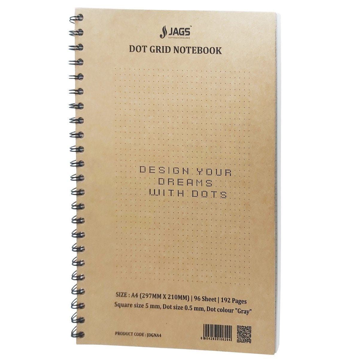 Jags Dot Grid Diary Craft Cover 192Sheet 80Gsm A4 JDGNA4