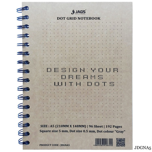 Jags Dot Grid Diary Craft Cover 192Sheet 80Gsm A5