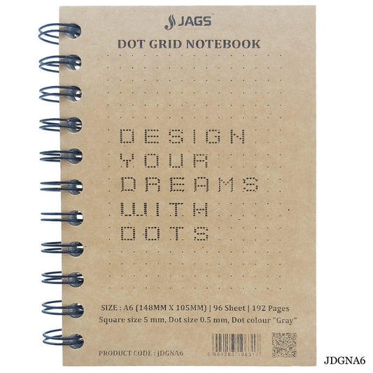 Jags Dot Grid Diary Craft Cover 192Sheet 80Gsm A6 JDGNA6