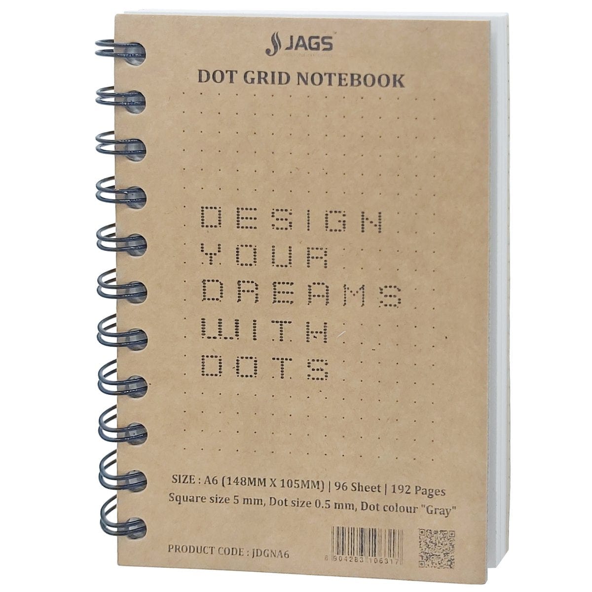 Jags Dot Grid Diary Craft Cover 192Sheet 80Gsm A6 JDGNA6