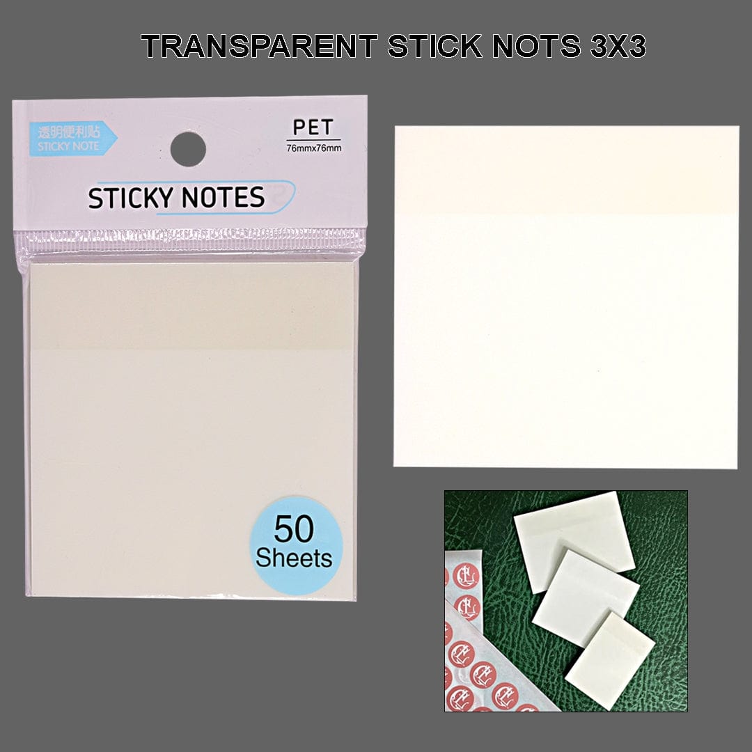 Transparent Sticky Nots 3X3 - Student Stationery