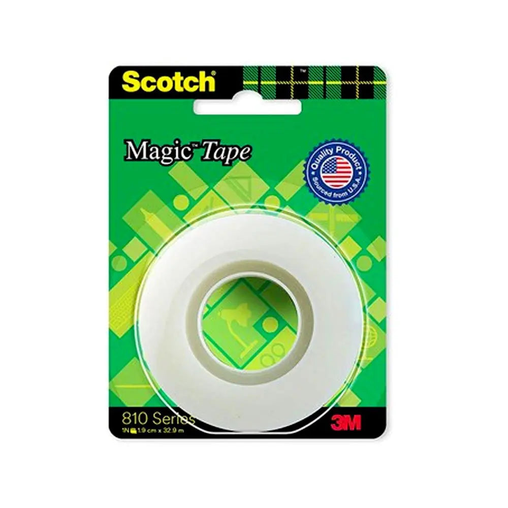 3M Scotch Magic Tape Roll | 1.9cm x 32.9 meter | Invisible, writable and hand tearable