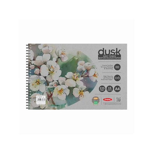 Anupam Dusk Grey Toned Water Colour Paper Cold Pressed Wireo Book 225 GSM