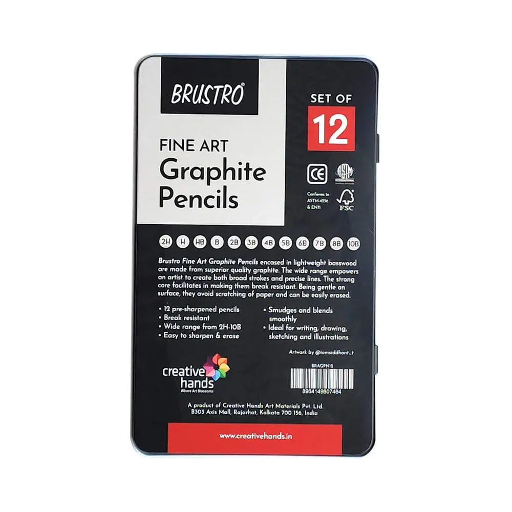 Brustro Artist Graphite Pencil Set Of 12