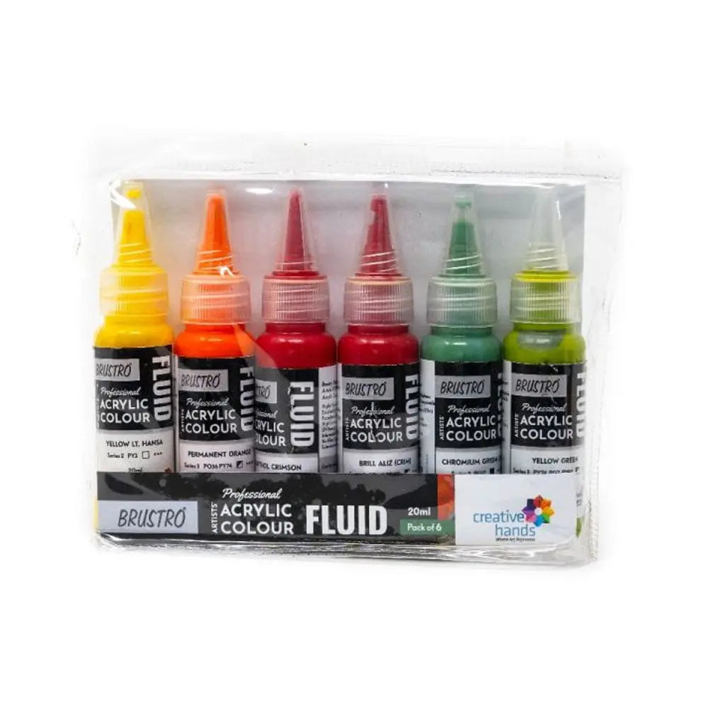 Brustro Professional Artists Acrylic Colour Fluid 20ml Pack Of 6 - Tropical Paradise
