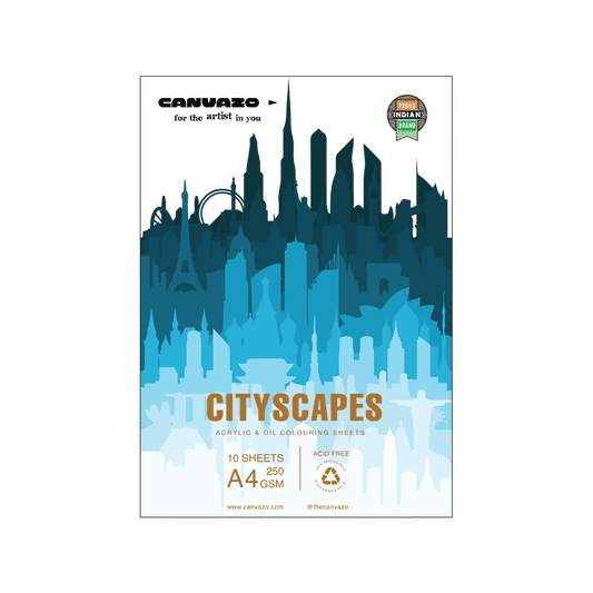 ekalcraft Cityscapes Acrylic & Oil Colouring Sheets A4 250Gsm