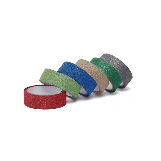 ekalcraft Craft Glitter Washi Tapes in Assorted Colours Pack of 6