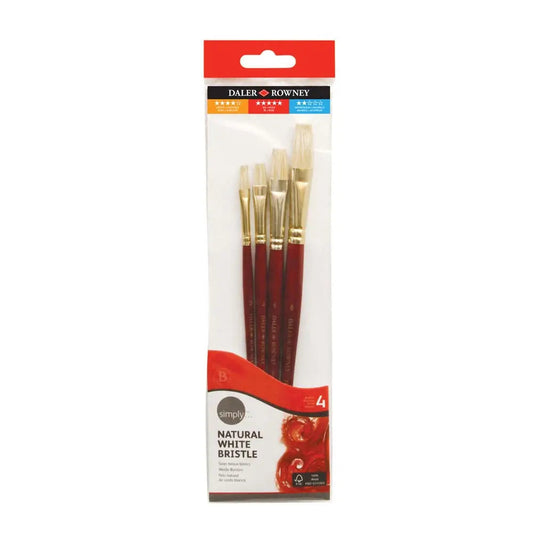Daler Rowney Simply Short Handle Oil Brush Set Of 4 Brushes