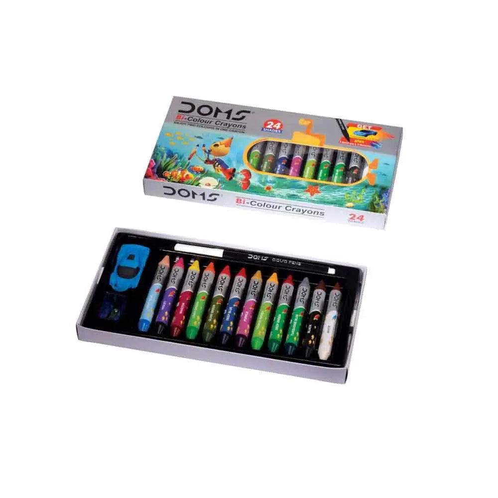 Doms Bi-Colour Crayons 24 Shades