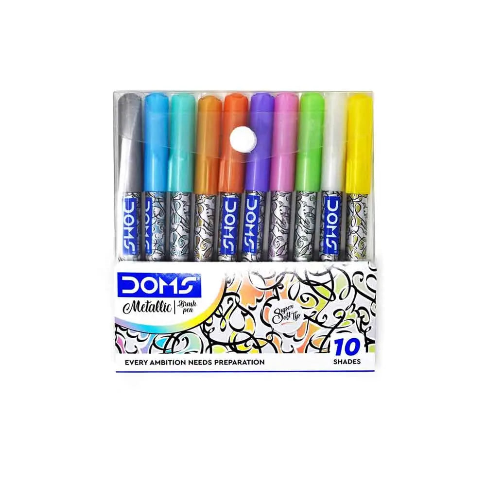 Doms Metallic Brush Pen Set 10 Shades