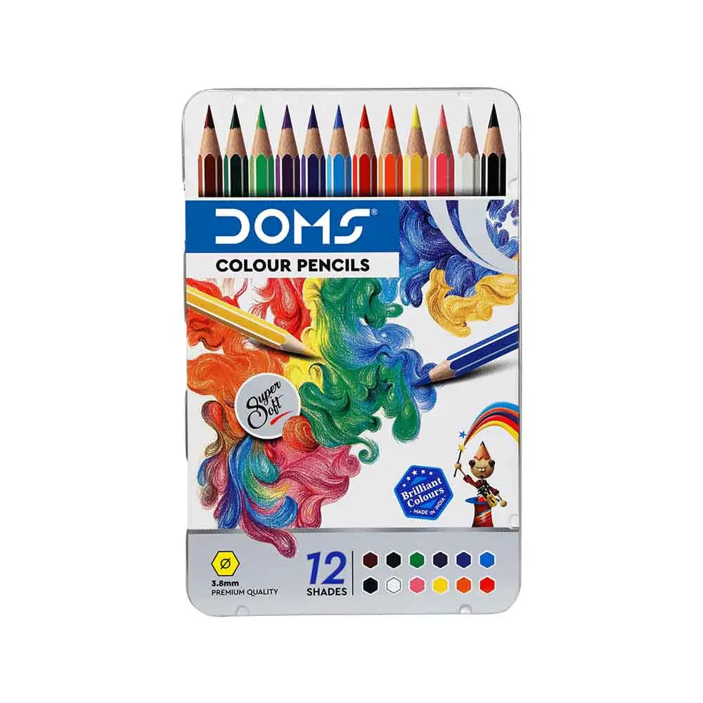 Doms Supersoft Colour Pencil Sets - Flat Tin (3.8mm)