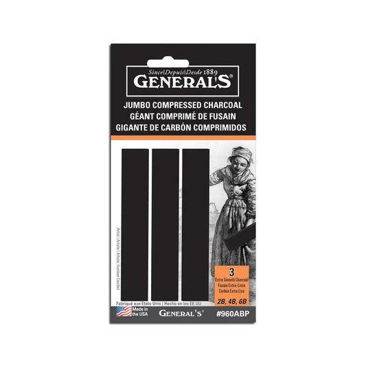 Generals Jumbo Compressed Sticks-Charcoal