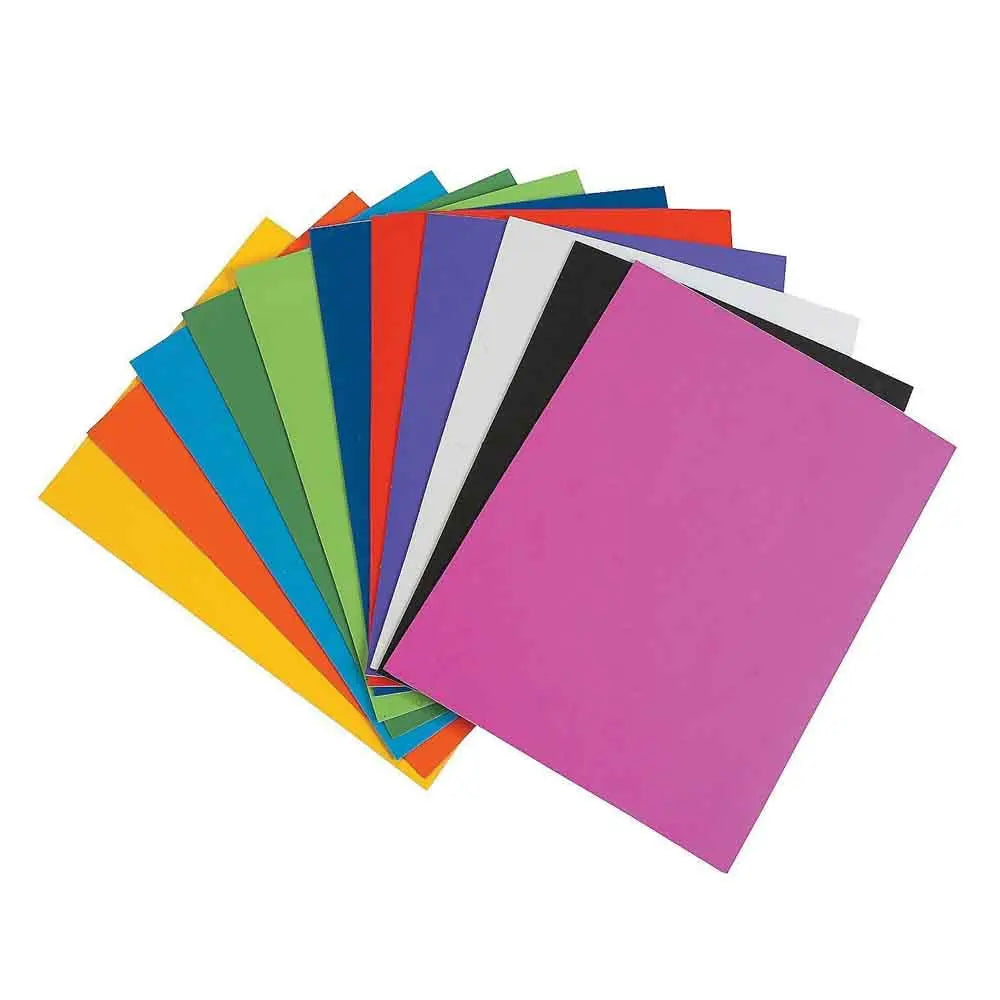 Jags Self Adhesive Plain Foam Sheets for Paper Craft (Set of 10 Assorted Colours)