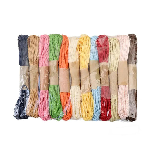 Jags Paper Rope Colour Small Plain (12 Assorted Colours)
