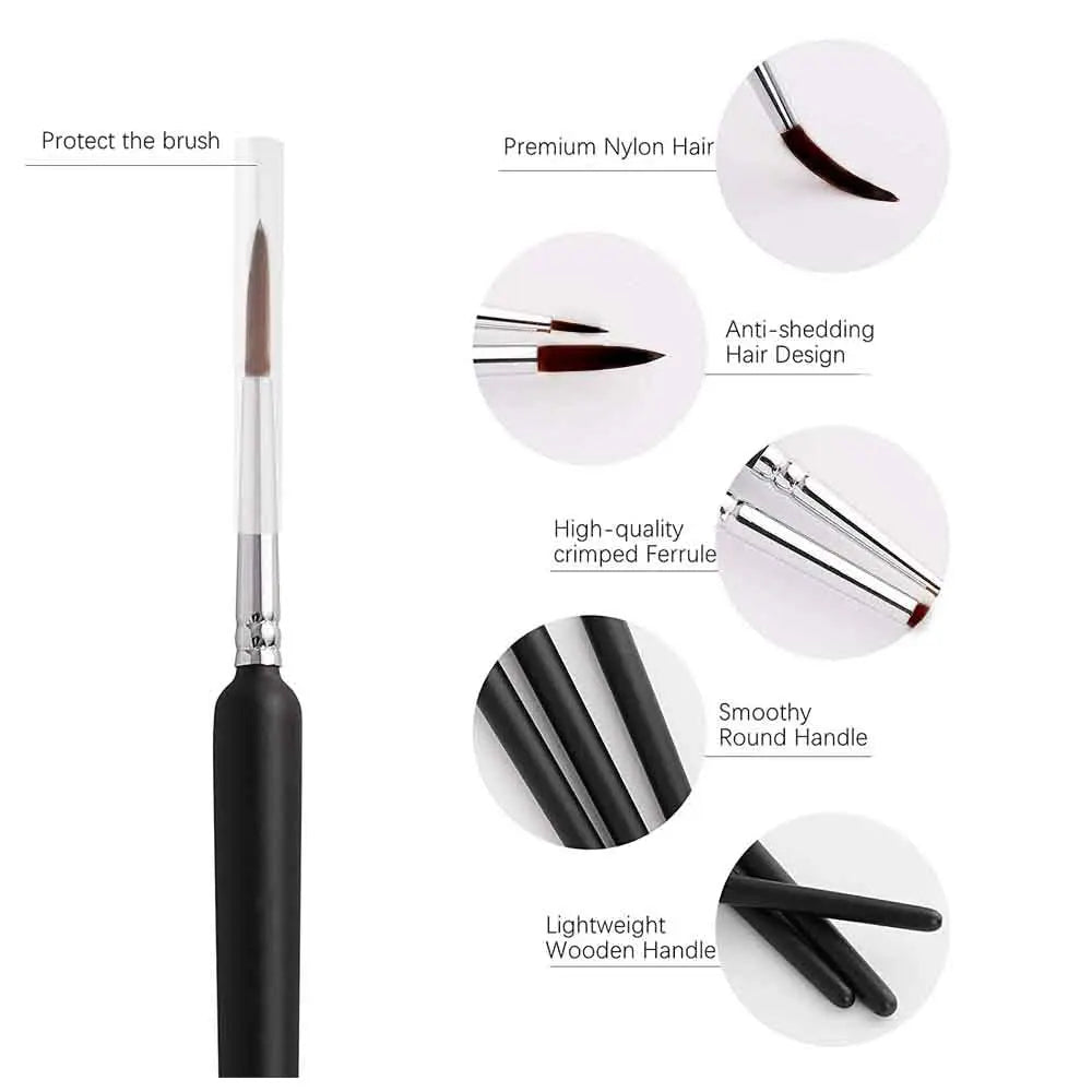 KeepSmilling Detail Paint Brush Set Set 6 Pes Artist Brushes Suitable for Acrylic Painting, Face, Nail, Scale Model Painting