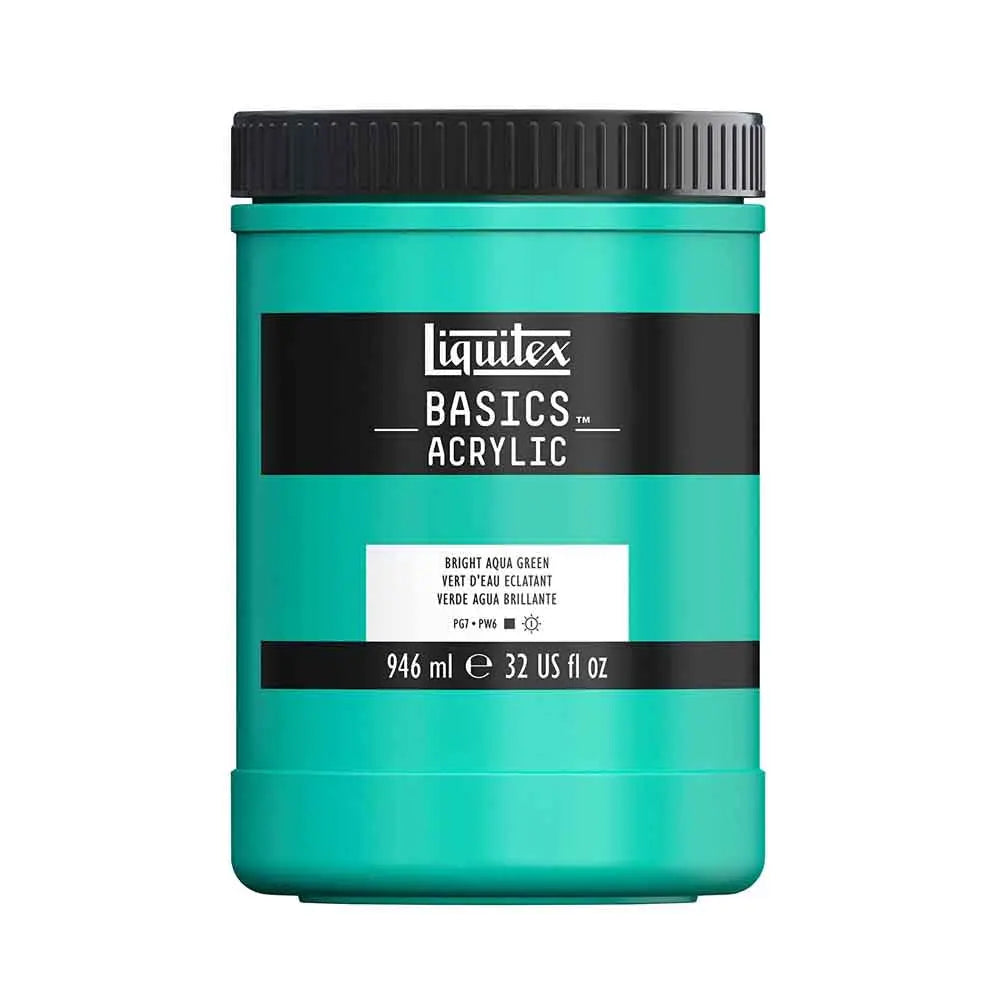 Liquitex Basics Acrylic Paint - Bright Aqua Green, 946ml