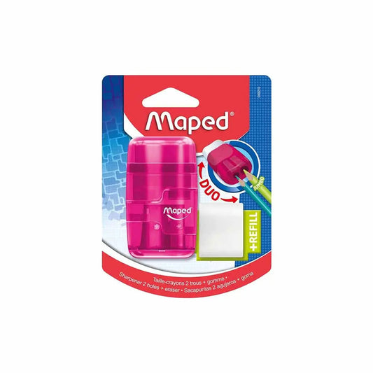 Maped Connect 2 Holes Basic Translucent Duo Eraser and Sharpener