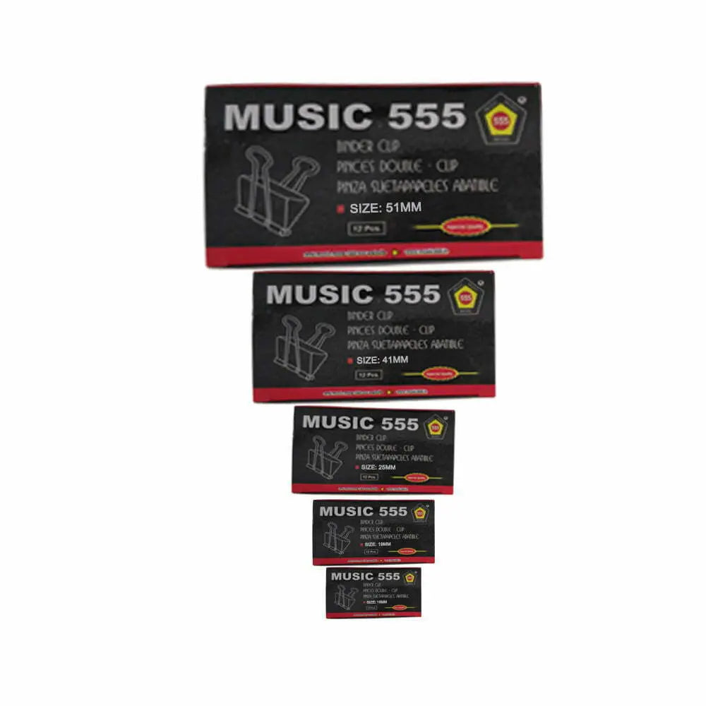 Music 555 Binder Clips Pack of 12Pcs