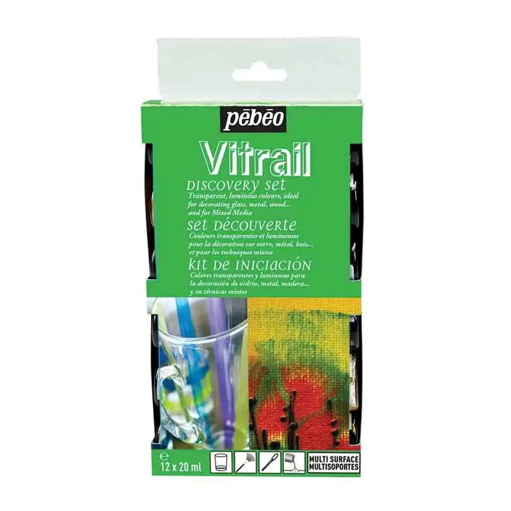 Pebeo Vitrail Glass Paint - 12 x 20 ml - Collection Set
