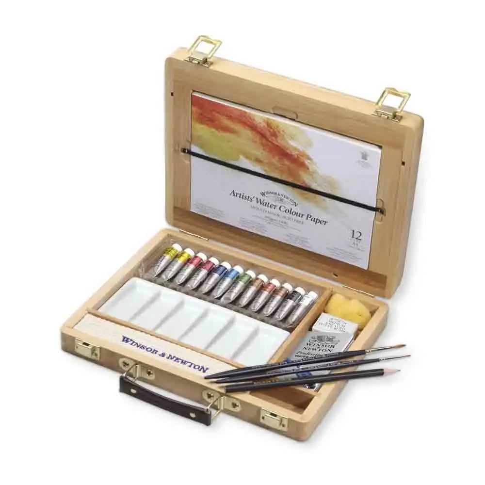 Winsor and Newton Professional Water Colour Bamboo Box Tube Set – 12 Tubes of 5ml