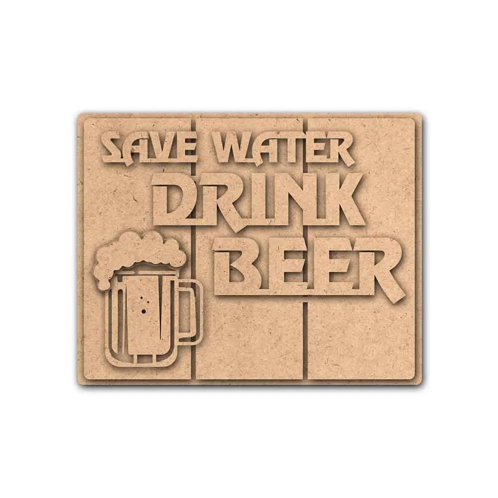 iCraft Wooden Elements-Drink Beer Save Water WE054